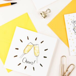 Cheers! greeting card with champagne glasses