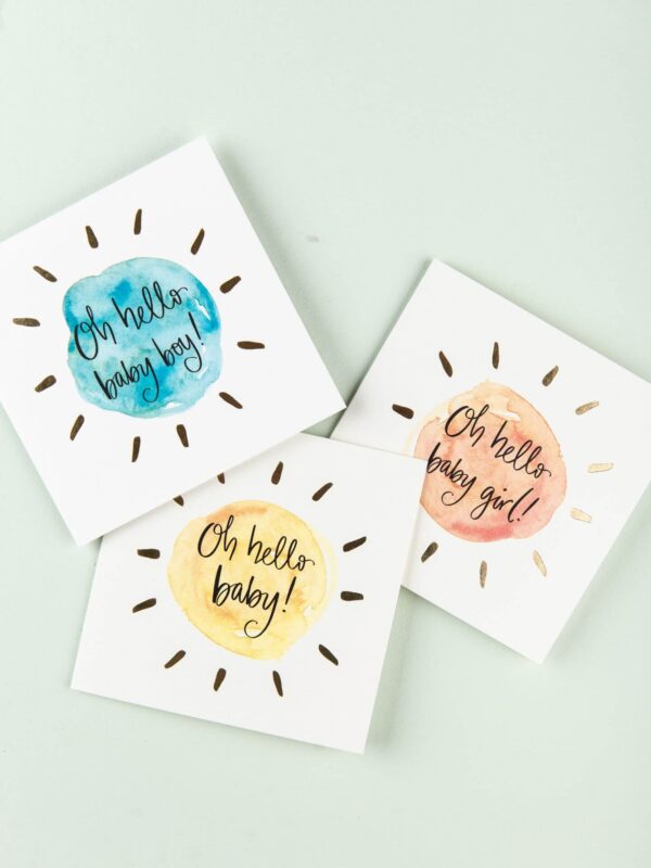Oh hello baby cards - baby girl, baby boy, gender neutral baby