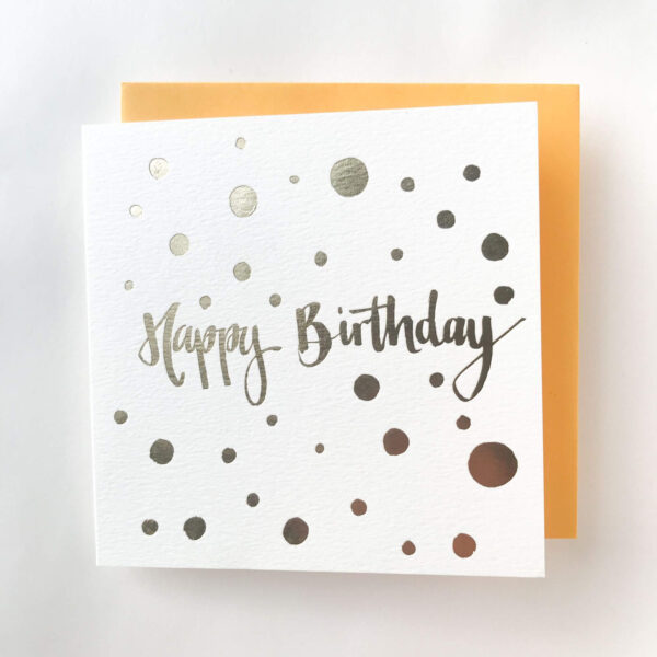 Gold happy birthday card with luxury gold foil detail