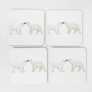 4 polar bear coasters