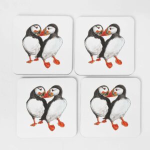 4 puffin coasters