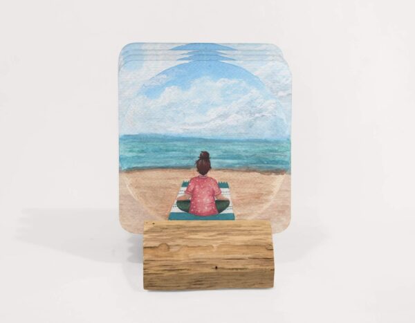 meditating by the sea - set of coasters