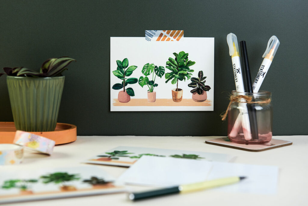illustrated house plants postcards by Sunshine for Breakfast