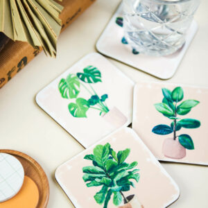 house plants coaster set
