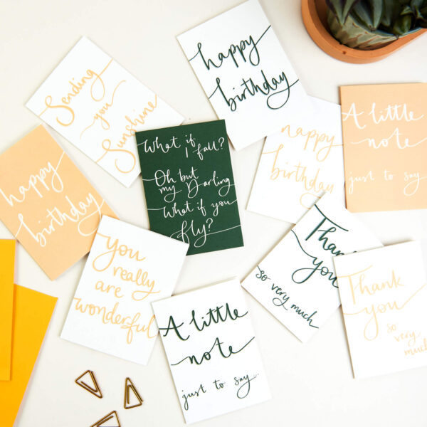 10 mini notecards set with thank you, birthday and positive messages by Sunshine for Breakfast