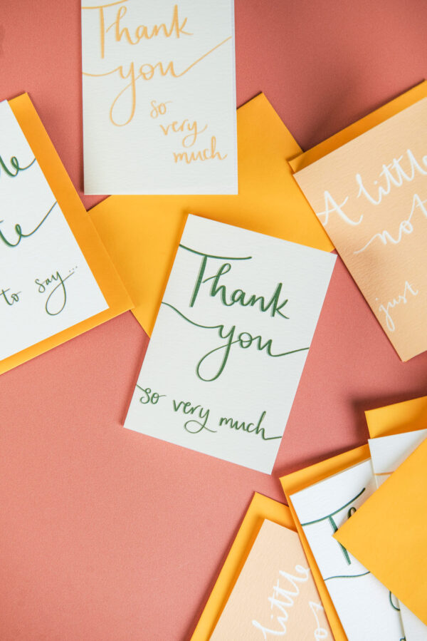 mini notecards set with thank you and positive messages