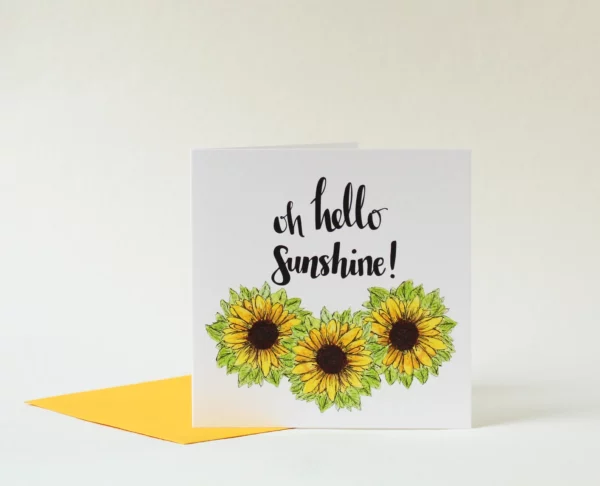 Hello Sunshine card with Sunflowers