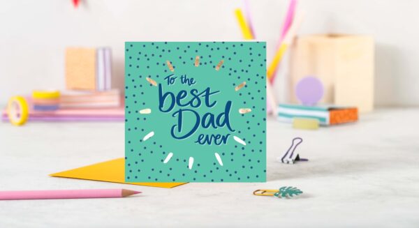 Best Dad ever card - mint green and blue father's Day card